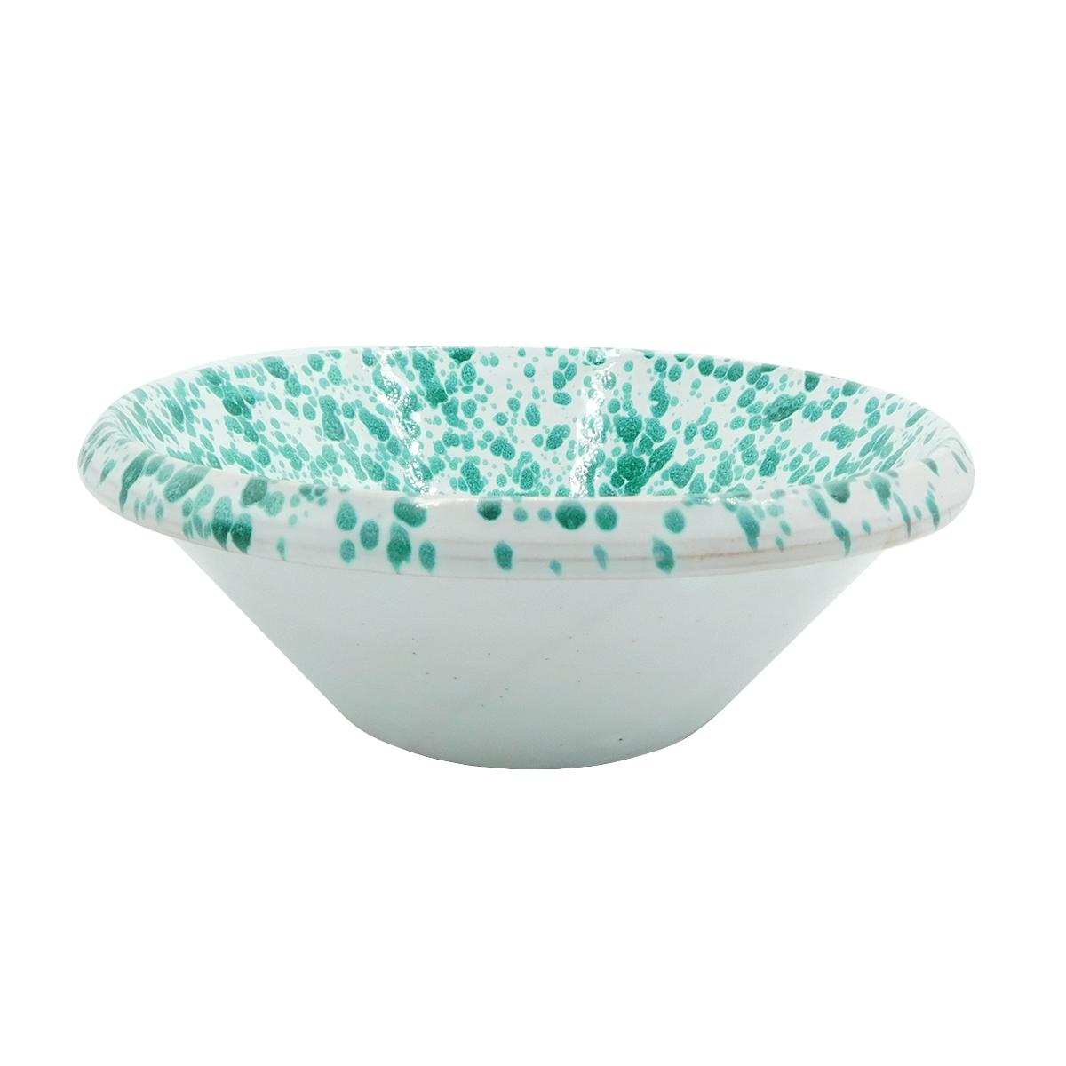 Benegiamo Catino Coppa Ciotola In Terracotta Chiazzata Piatto Fondo Grande Per Pasta Zuppa Schizzato Verde Benegiamo