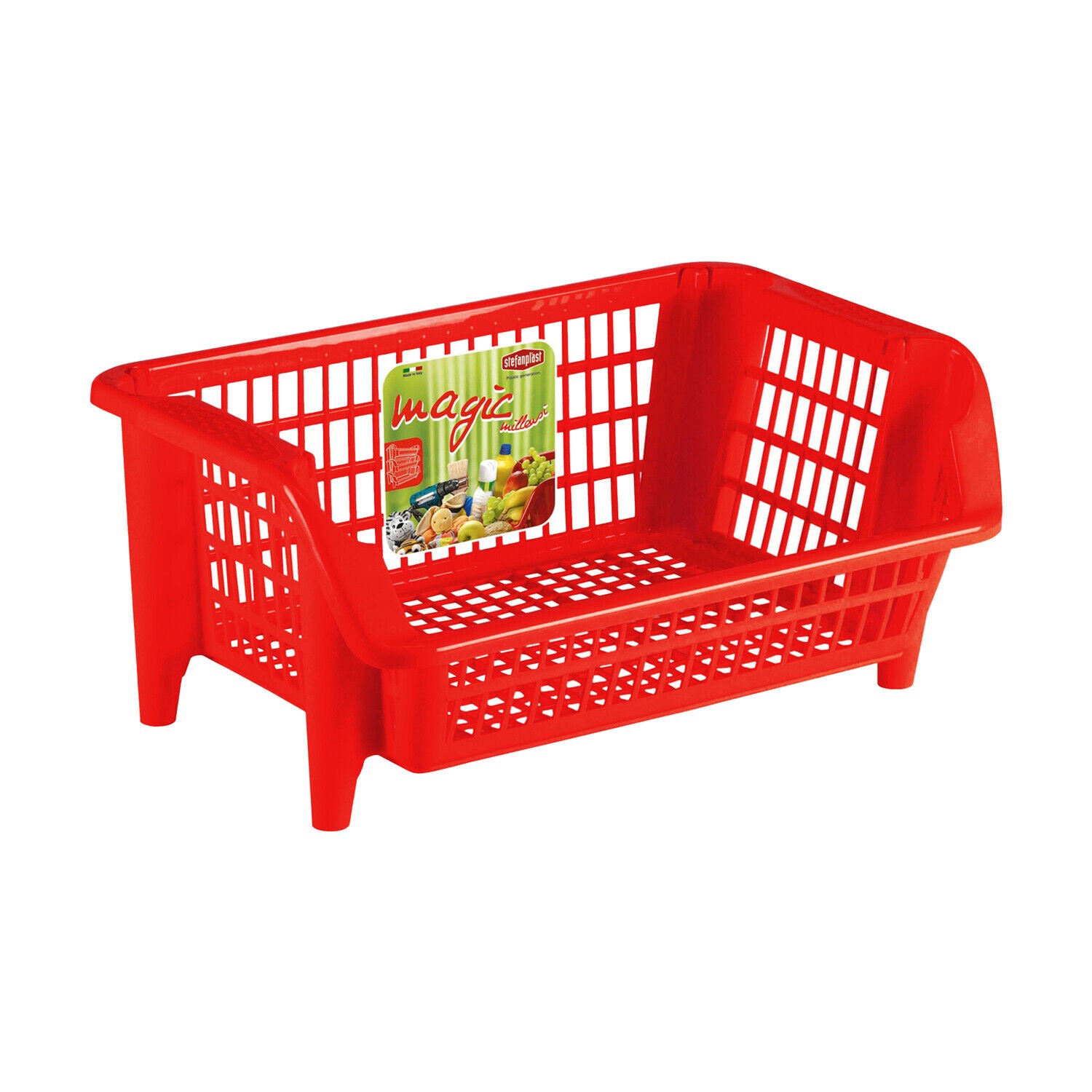 Stefanplast Cestelli Impilabili Da Cucina Magic Cestini Bagno Portaoggetti Multiuso Grandi Rosso Stefanplast