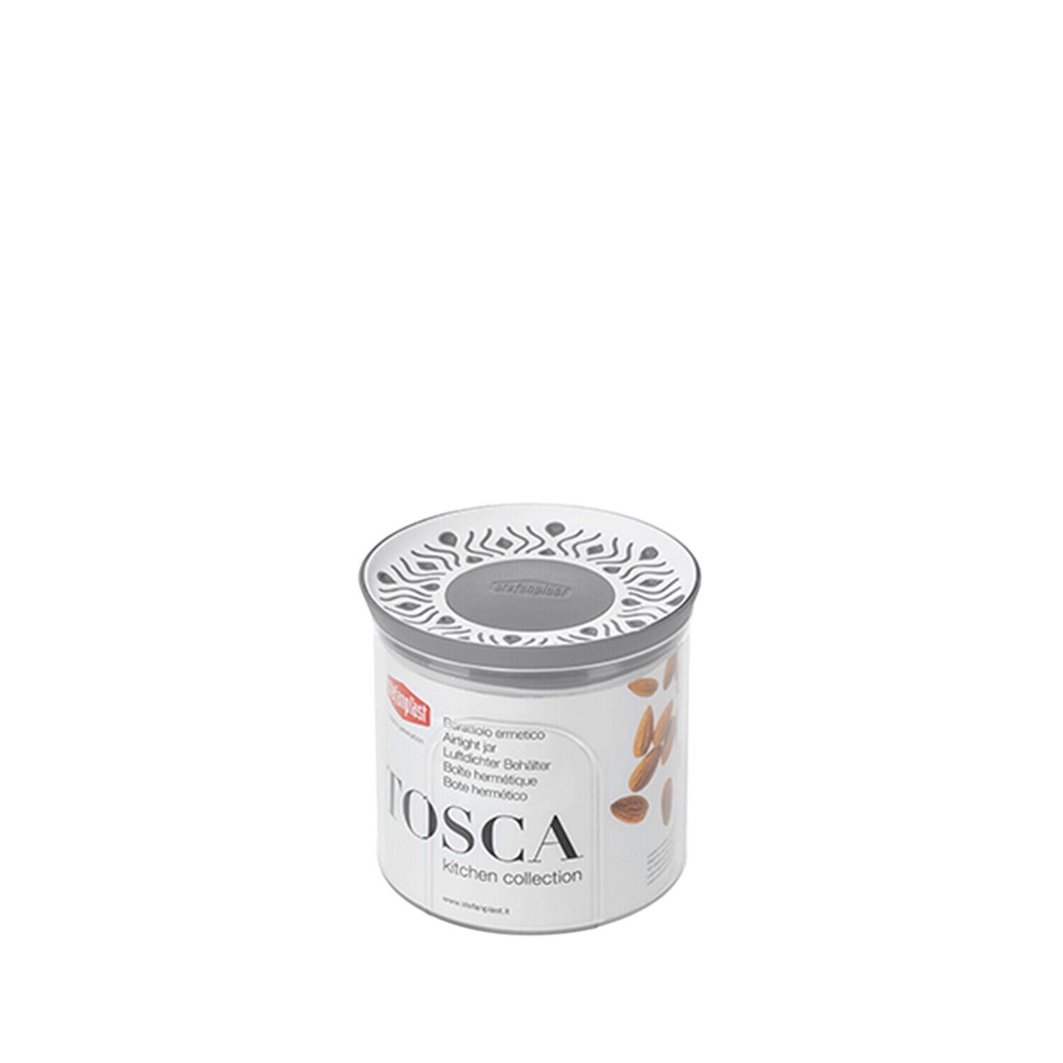 Stefanplast Contenitori Pasta Da Cucina Tosca Barattoli Ermetici In Plastica Alti Grandi Grigio - 0,7 L Stefanplast
