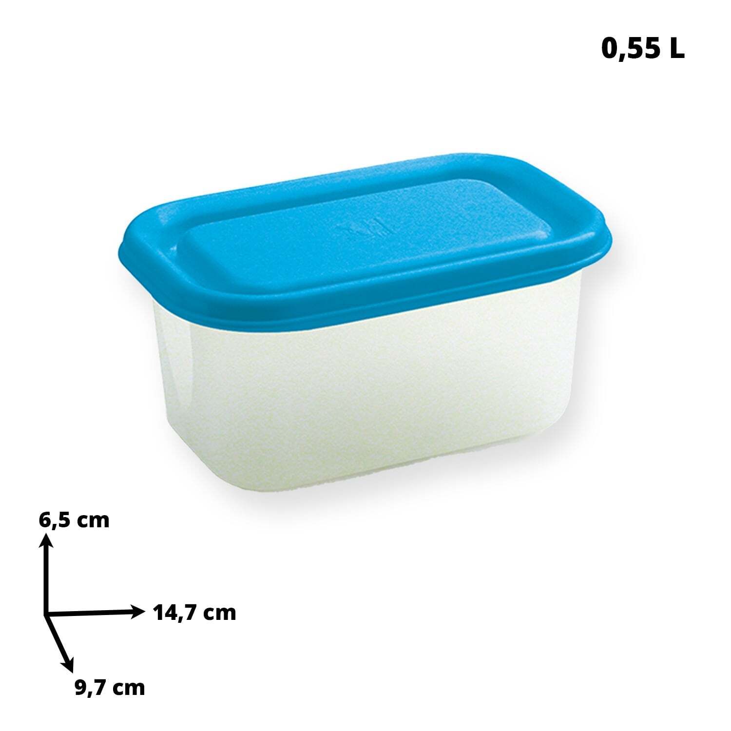 Belli & Forti Contenitori Plastica Grandi Per Alimenti Frigorifero Microonde Con Coperchio 0,55 L Belli & Forti