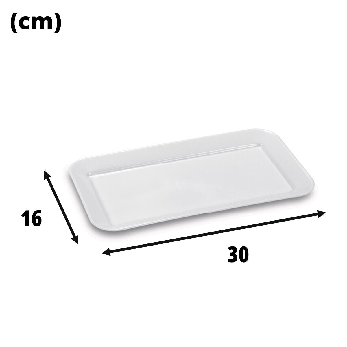 Giganplast Piatto Per Antipasti Salumi E Formaggi Affettati Vassoio Da Tavolo Grande Bianco Bianco, 30 × 16 × 2,5h Giganplast