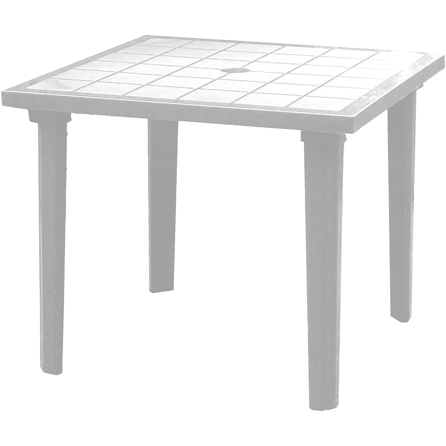Bica Tavolo Quadrato Polipropilene Resina Weekend 80X80Cm Resistente Per Esterni Bianco Bica