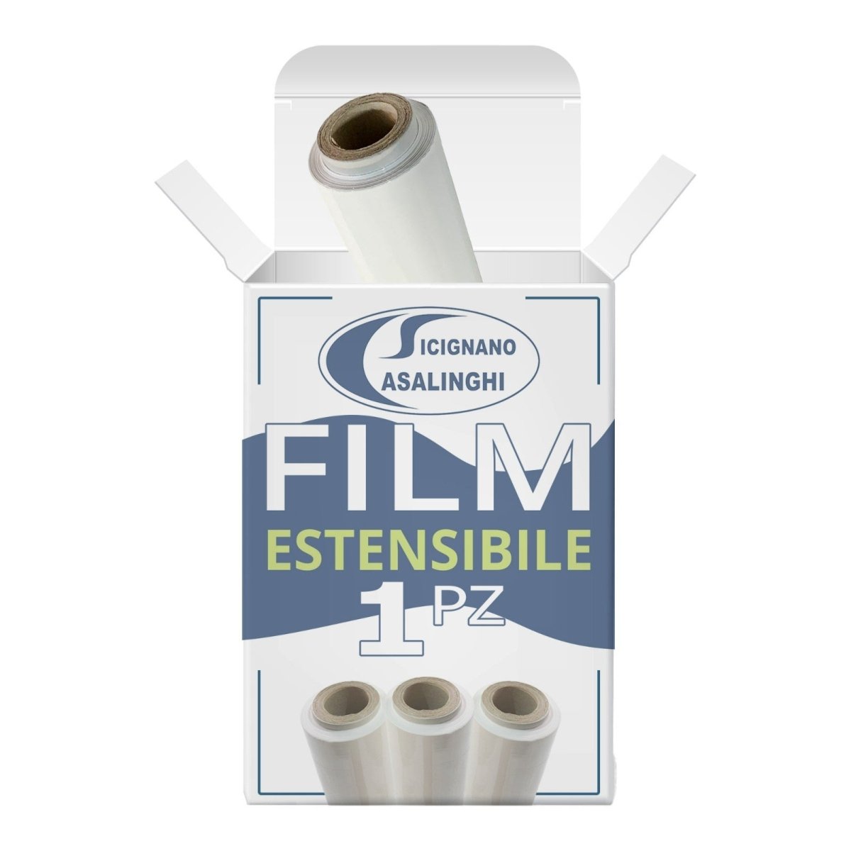 Casalinghi Sicignano Film Estensibile Manuale Bianco per Imballaggi 1-3-6 Bobine 2,6kg 50cm Anima Ø4,7cm 1 Rotolo Casalinghi Sicignano